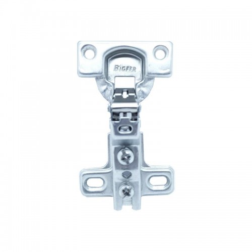 Dobradiça Bigfer Caneco 26 Alta (Curva) + Calco 5 Zinco Branco (Kit Com 20 Unidades)