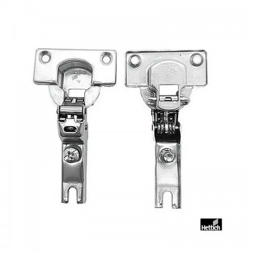 Dobradiça Hettich Caneco 26 Modelo Itatiaia Alta (Curva) Zinco Branco (Kit Com 4 Unidades)