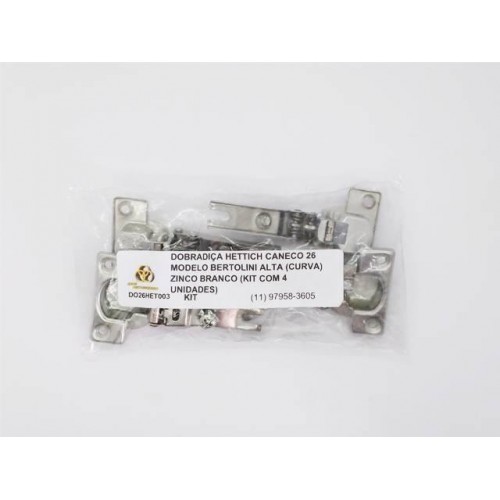 Dobradiça Hettich Caneco 26 Modelo Bertolini Baixa (Reta) Zinco Branco (Kit Com 4 Unidades) Dobradiça Hettich Caneco 26 Modelo Bertolini Baixa (Reta) Zinco Branco (Kit Com 4 Unidades)