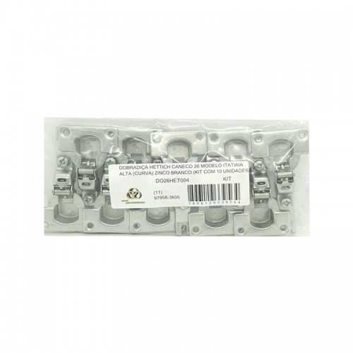 Dobradiça Hettich Caneco 26 Modelo Itatiaia Alta (Curva) Zinco Branco (Kit Com 10 Unidades) Dobradiça Hettich Caneco 26 Modelo Itatiaia Alta (Curva) Zinco Branco (Kit Com 10 Unidades)
