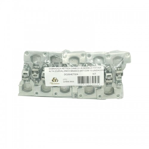 Dobradiça Hettich Caneco 26 Modelo Itatiaia Alta (Curva) Zinco Branco (Kit Com 10 Unidades) Dobradiça Hettich Caneco 26 Modelo Itatiaia Alta (Curva) Zinco Branco (Kit Com 10 Unidades)