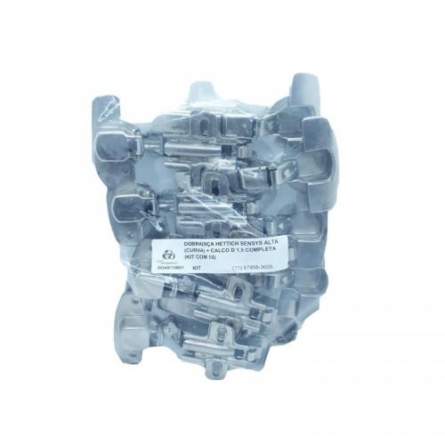 Dobradiça Hettich Sensys 8645I 110 Graus Alta (Curva) + Calco D 1,5 Completa (Kit Com 10) Dobradiça Hettich Sensys 8645I 110 Graus Alta (Curva) + Calco D 1,5 Completa (Kit Com 10)