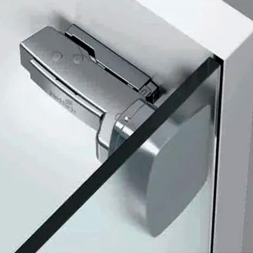 Kit Promocional C/ 2 Dobradiças Sensys Super Alta Para Colagem Em Vidro Completas Com Acabamentos Niquelados
