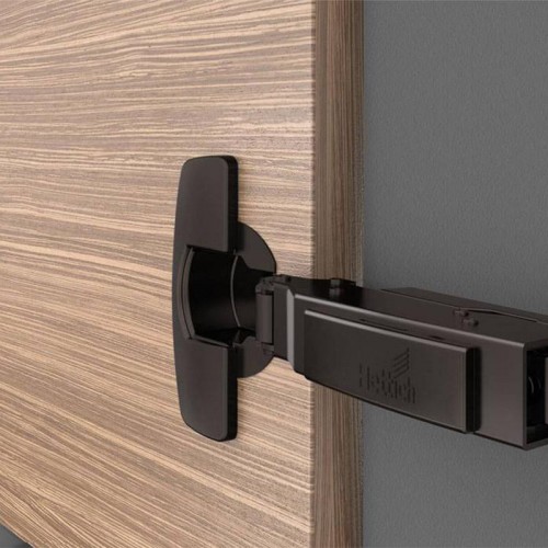 Dobradiça Hettich Sensys Obsidian Black Alta (Curva) + Calco D 1,5 Completa Dobradiça Hettich Sensys Obsidian Black Alta (Curva) + Calco D 1,5 Completa