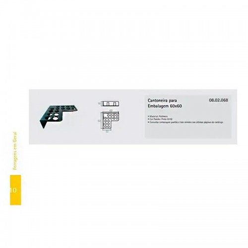 Cantoneira De Proteção Para Moveis 60 X 60 Mm Preta (Kit C/100)