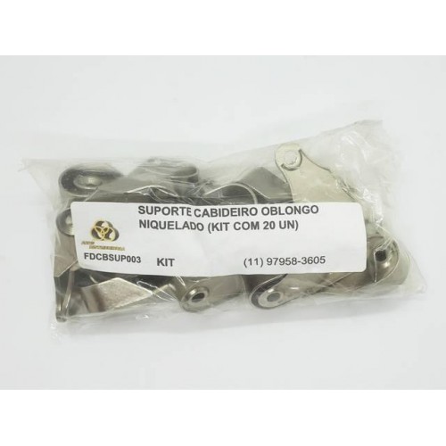 Suporte Cabideiro Oblongo Niquelado (Kit Com 20 Un)