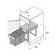 Lixeira Dupla Aço Inox DUO II - 400 Importada Hettich Lixeira Dupla Aço Inox DUO II - 400 Importada Hettich
