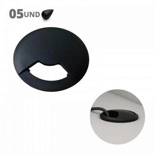 Conjunto Passa Fio 60Mm X 15Mm Preto (Kit Com 5 Unidades)