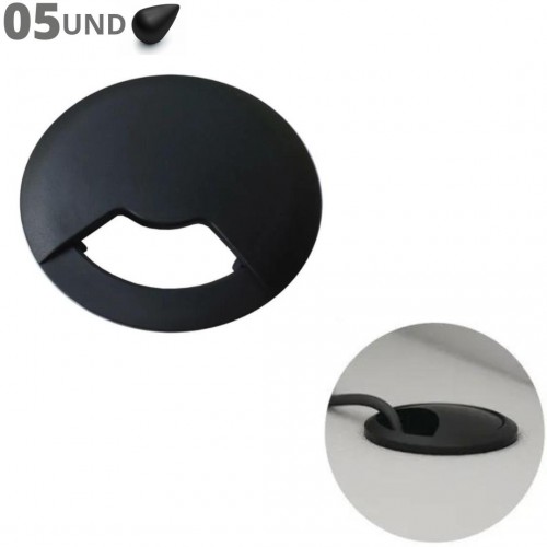 Conjunto Passa Fio 60Mm X 15Mm Preto (Kit Com 5 Unidades) Conjunto Passa Fio 60Mm X 15Mm Preto (Kit Com 5 Unidades)