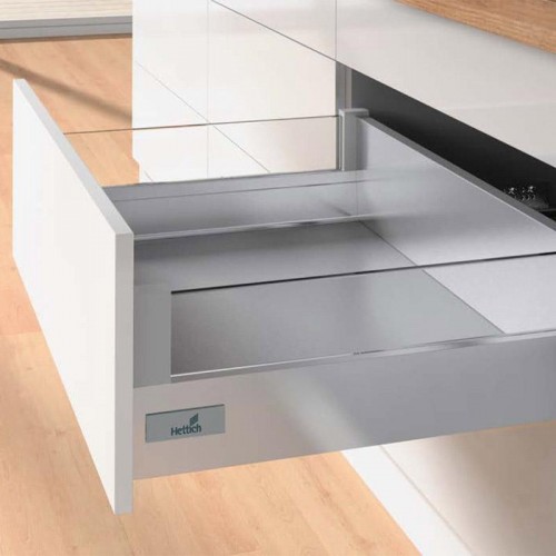 Kit De Gaveta Met. Atira Hettich Alta (144Mm) Cinza 470Mm Com Design Side Extr. Total (V6) C/Silent System (Amortec.)