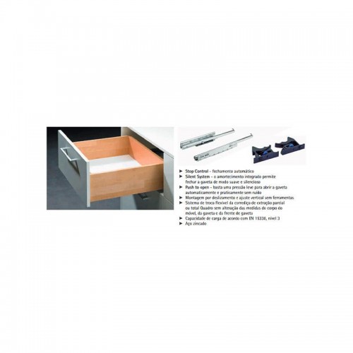 Kit Quadro 30 (Extração Parcial) Invisível 450 Mm Silent System Hettich