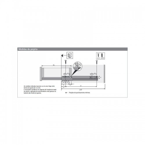 Kit Quadro 30 (Extração Parcial) Invisível 450 Mm Silent System Hettich Kit Quadro 30 (Extração Parcial) Invisível 450 Mm Silent System Hettich