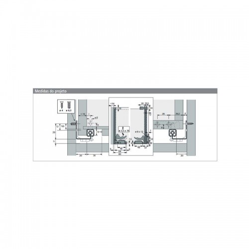 Kit Quadro 30 (Extração Parcial) Invisível 450 Mm Silent System Hettich Kit Quadro 30 (Extração Parcial) Invisível 450 Mm Silent System Hettich