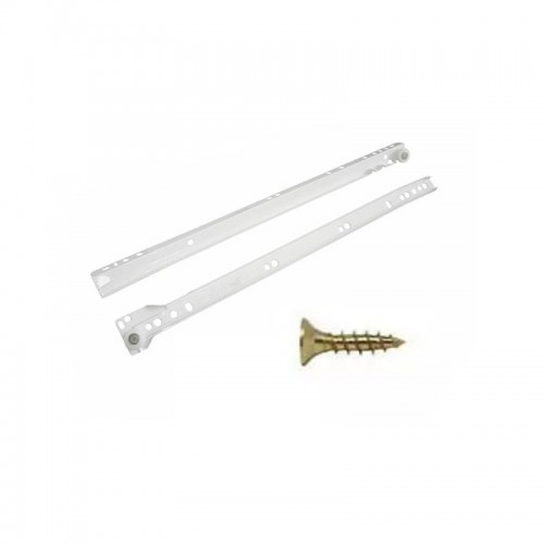 Kit Promocional C/ 4 Corrediças Metálicas Bigfer 250 Mm Epóxi Branca + 32 Pf Mad C.Ch. 4,0 X 12