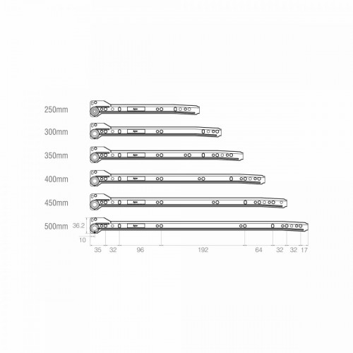 Kit Promocional C/ 4 Corrediças Metálicas Bigfer 250 Mm Epóxi Branca + 32 Pf Mad C.Ch. 4,0 X 12