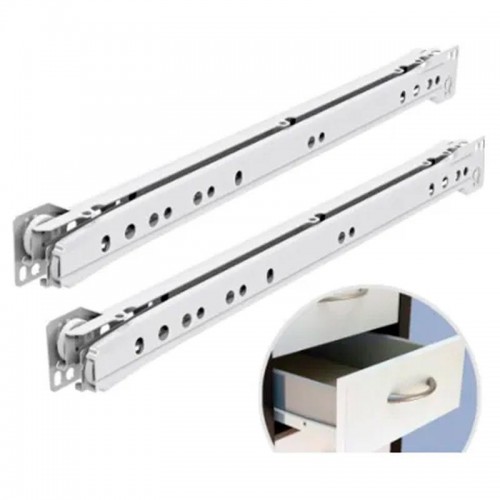 Kit Promocional C/ 4 Corrediças Metálicas Bigfer 250 Mm Epóxi Branca + 32 Pf Mad C.Ch. 4,0 X 12