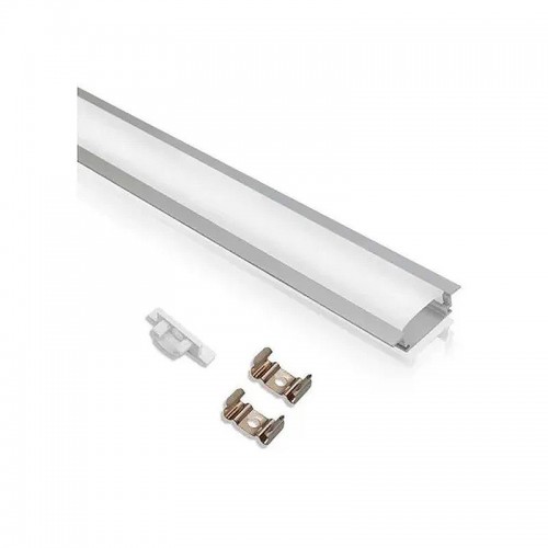 Perfil Para Fita De Led Aluminio Com Difusor Branco 21Mm X 10Mm X 2 Metros