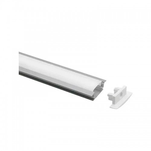 Perfil Para Fita De Led Aluminio Com Difusor Branco 21Mm X 10Mm X 2 Metros