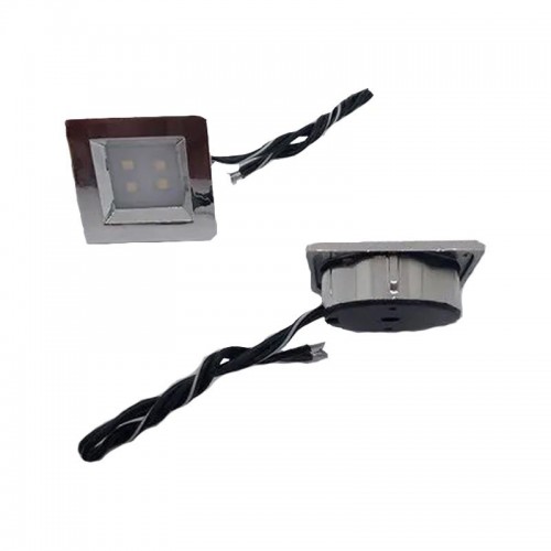Led De Embutir Quadrado 40 X 40 Mm 4 Leds Luz Branca (Fria) Acrilico Fosco Base Hs