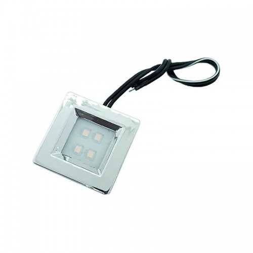 Led De Embutir Quadrado 40 X 40 Mm 4 Leds Luz Amarela (Quente) Cromado Base Hs