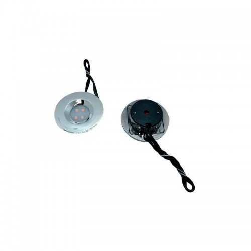 Led De Embutir Redondo Diametro 52 Mm 4 Leds Luz Amarela (Quente) Cromado Base Hs