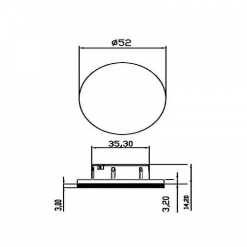 Led De Embutir Redondo Diametro 52 Mm 4 Leds Luz Amarela (Quente) Cromado Base Hs