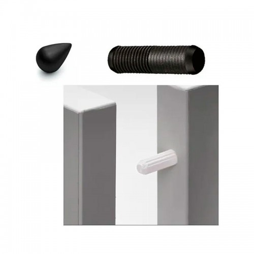 Cavilha Plastica Estriada 8 X 30 Mm Preta (Kit Com 1.000 Un)