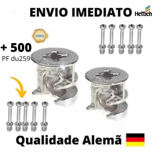Kit Promocional C/ 500 Tambor Minifix 15X11 Natural P/15 Mm + 500 Pf. Minifix Du 259 Em Aço R. Sob. Zco Bco.