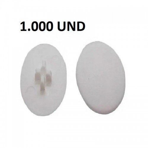 Tampa Plastica De Encaixe Rastex Com Pino 6 Mm Branca (Kit Com 1.000 Un)