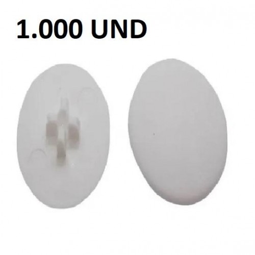 Tampa Plastica De Encaixe Rastex Com Pino 6 Mm Branca (Kit Com 1.000 Un)