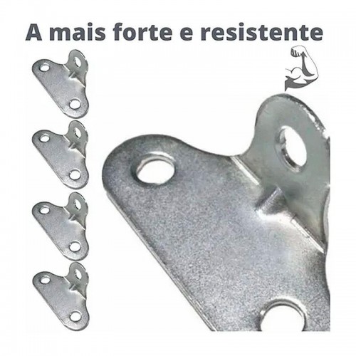 Cantoneira De Aço 3 Furos Zinco Branco (Kit Com 20 Un) Cantoneira De Aço 3 Furos Zinco Branco (Kit Com 20 Un)