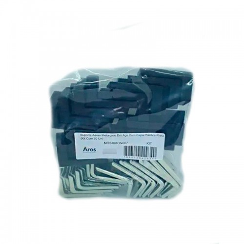 Suporte Aéreo Reforçado Em Aço Com Capa Plastica Preto (Embalagem Industrial Com 100 Un)