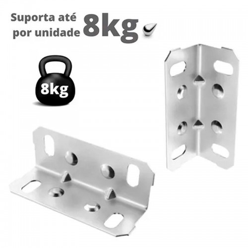 Cantoneira De Aço 17,5 X 17,5 X 46 mm 4 Furos Zinco Branco (Kit Com 50 Un) Cantoneira De Aço 17,5 X 17,5 X 46 mm 4 Furos Zinco Branco (Kit Com 50 Un)