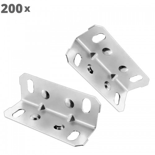 Cantoneira De Aço 17,5 X 17,5 X 46 mm 4 Furos Zinco Branco (Kit Com 200 Un)