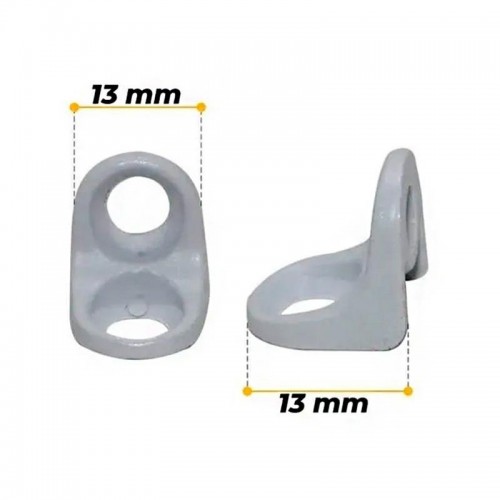 Suporte De Prateleira 2 Furos 13,5 X 13,5 Leve Epóxi Branco (Kit Com 100 Un) Suporte De Prateleira 2 Furos 13,5 X 13,5 Leve Epóxi Branco (Kit Com 100 Un)