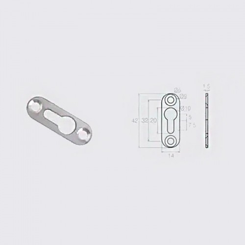 Suporte De Nicho Tipo Presilha Plano Com Furo Escareado Metálico Zinco Branco (Kit Com 50 Un)