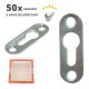 Suporte De Nicho Tipo Presilha Plano Com Furo Escareado Metálico Zinco Branco (Kit Com 50 Un)