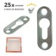 Suporte De Nicho Tipo Presilha Plano Com Furo Escareado Metálico Zinco Branco (Kit Com 25 Un) Suporte De Nicho Tipo Presilha Plano Com Furo Escareado Metálico Zinco Branco (Kit Com 25 Un)