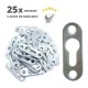 Suporte De Nicho Tipo Presilha Plano Com Furo Escareado Metálico Zinco Branco (Kit Com 25 Un) Suporte De Nicho Tipo Presilha Plano Com Furo Escareado Metálico Zinco Branco (Kit Com 25 Un)