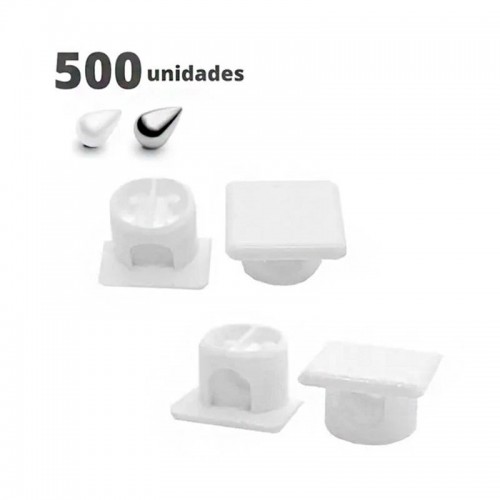 Suporte De Prateleira Invisível Plástico Branco (Kit Com 500) Suporte De Prateleira Invisível Plástico Branco (Kit Com 500)
