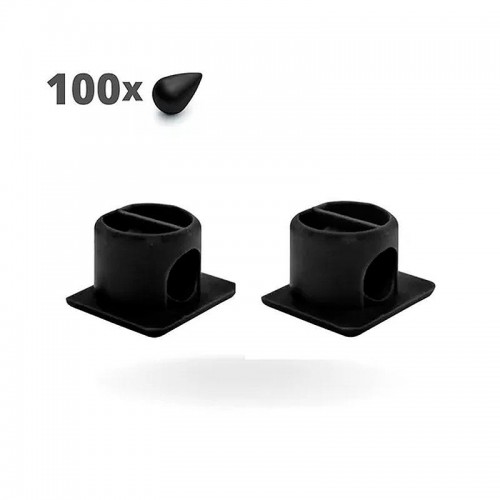 Suporte De Prateleira Invisível Plástico Preto (Kit Com 100)
