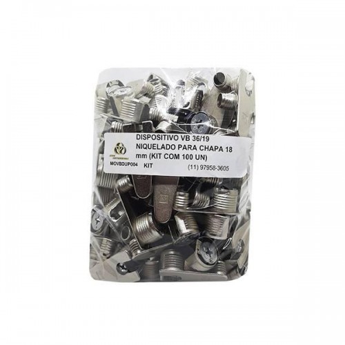 Dispositivo Vb 36/19 Niquelado Para Chapa 18 Mm (Kit Com 100 Un) Dispositivo Vb 36/19 Niquelado Para Chapa 18 Mm (Kit Com 100 Un)