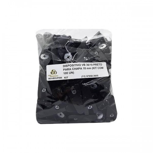 Dispositivo Vb 36/19 Preto Para Chapa 18 Mm (Kit Com 100 Un)