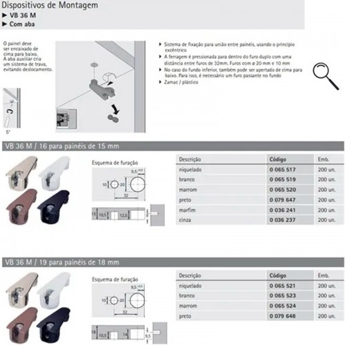 Kit Promocional Dispositivo Vb 36/16 Branco + Pf Vb Du 279 (Longo) (Kit C/100 Un)