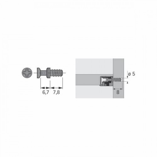 Parafuso Vb Du 260 (6,7 X 7,8 Mm - Curto) Hettich Rosca Soberba Zincado Branco (Kit Com 200 Un) Parafuso Vb Du 260 (6,7 X 7,8 Mm - Curto) Hettich Rosca Soberba Zincado Branco (Kit Com 200 Un)