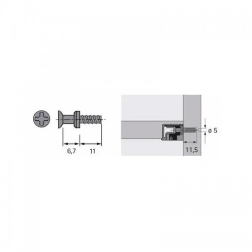 Parafuso Vb Du 260 (6,7 X 7,8 Mm - Curto) Hettich Rosca Soberba Zincado Branco (Kit Com 200 Un) Parafuso Vb Du 260 (6,7 X 7,8 Mm - Curto) Hettich Rosca Soberba Zincado Branco (Kit Com 200 Un)