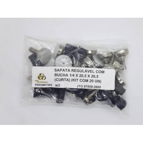 Sapata Regulável Com Bucha 1/4 X 20,5 X 36,4 (Longa) (Kit Com 20 Un)