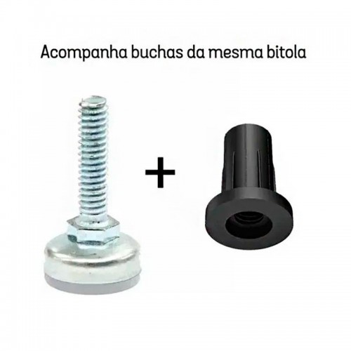 Sapata Regulável Com Bucha 1/4 X 20,5 X 36,4 (Longa) (Kit Com 20 Un)
