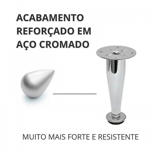 Pé Cônico Regulável 150 Mm Cromado (Kit Com 4 Unidades) Pé Cônico Regulável 150 Mm Cromado (Kit Com 4 Unidades)