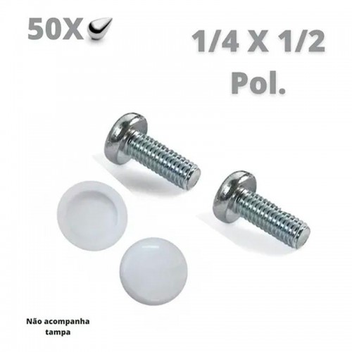 Parafuso 1/4 X 1/2 Pol. Cab. 13 Tamp. F. Philips Rosca Maq. Zb (Kit com 50)